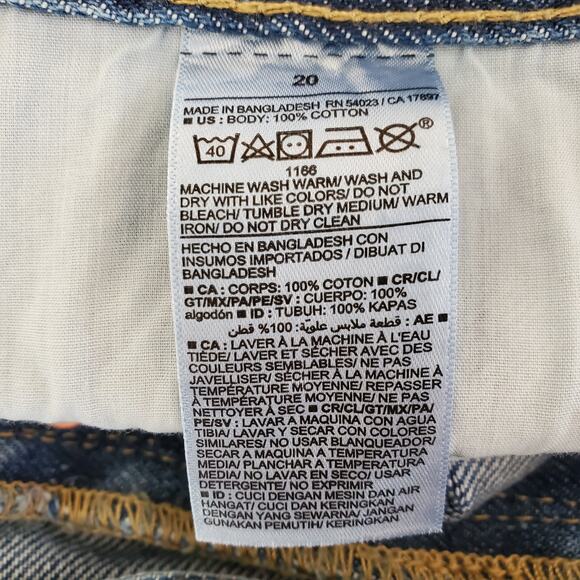 Old Navy Sky-hi A-line Jean Shorts Raw Hem Medium Blue Wash Size 20 - Picture 7 of 10